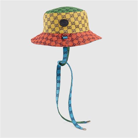 gucci multicolor canvas hat|gucci string bucket hat.